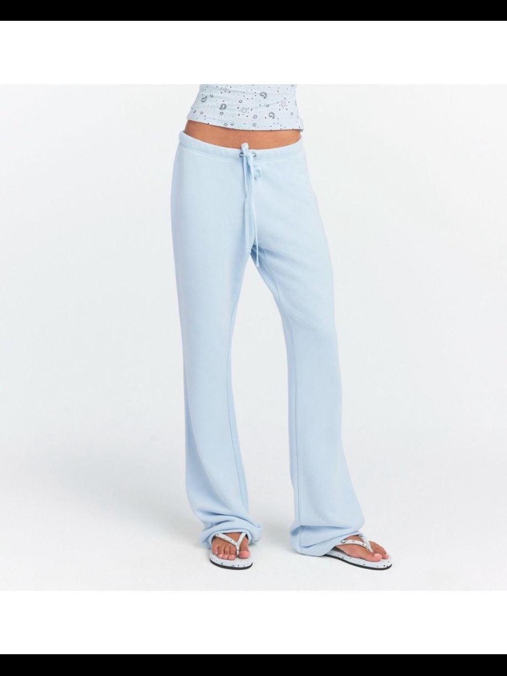 SKIMS Cotton Jersey Straight Leg Pant in Zen Blue